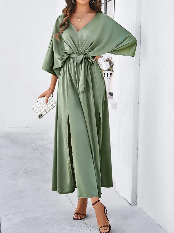 Damen Elegantes V-Ausschnitt Kleid Lockere Passform