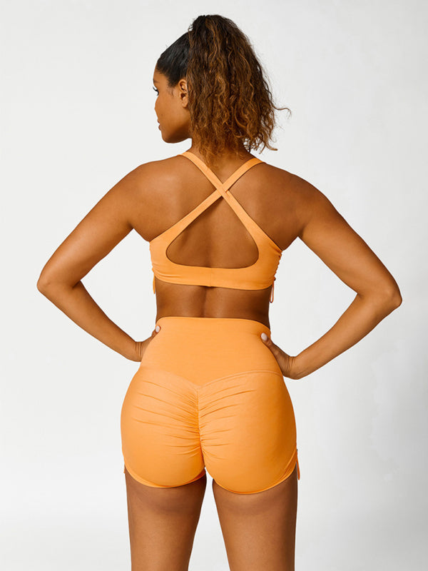 Damen High-Waist Sport-Shorts Verstellbar