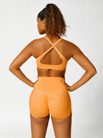 Damen High-Waist Sport-Shorts Verstellbar