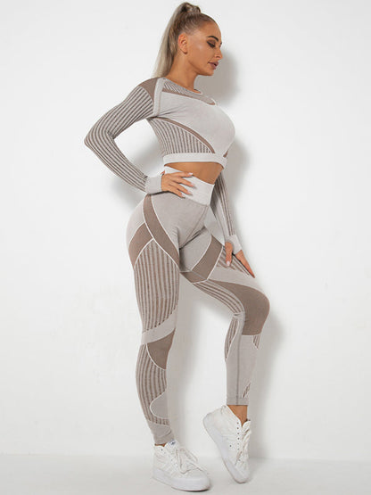 Damen Sportset 2-teilig Struktur-Design Nahtlos
