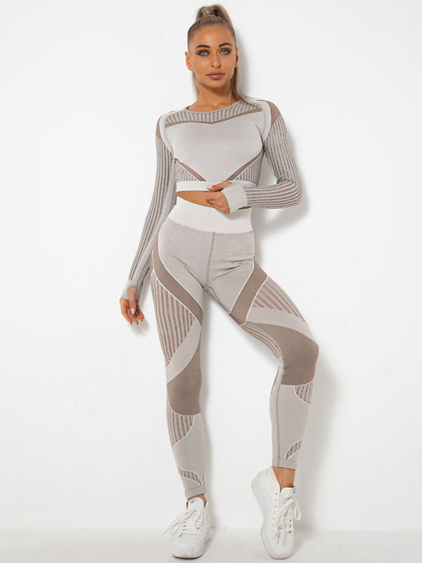 Damen Sportset 2-teilig Struktur-Design Nahtlos