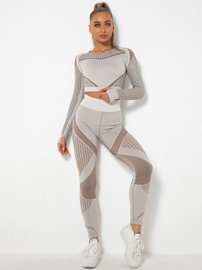 Damen Sportset 2-teilig Struktur-Design Nahtlos