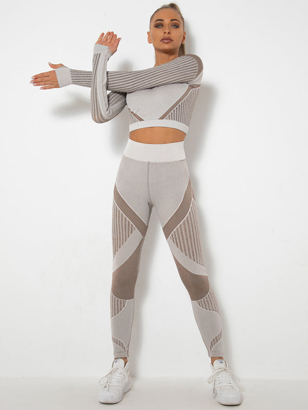 Damen Sportset 2-teilig Struktur-Design Nahtlos