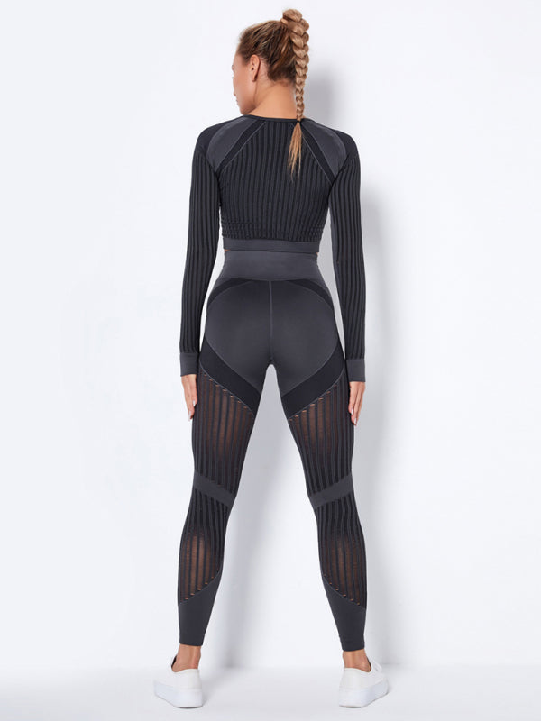 Damen Sportset 2-teilig Struktur-Design Nahtlos