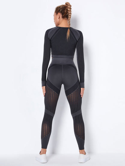 Damen Sportset 2-teilig Struktur-Design Nahtlos