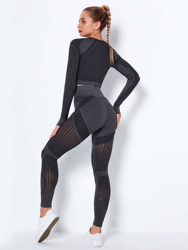 Damen Sportset 2-teilig Struktur-Design Nahtlos