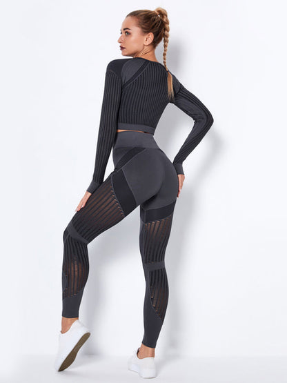 Damen Sportset 2-teilig Struktur-Design Nahtlos