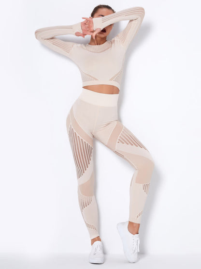 Damen Sportset 2-teilig Struktur-Design Nahtlos