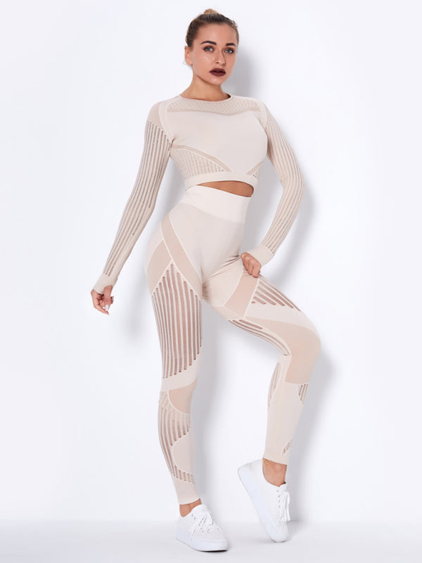 Damen Sportset 2-teilig Struktur-Design Nahtlos