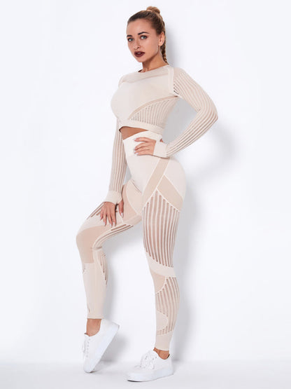 Damen Sportset 2-teilig Struktur-Design Nahtlos