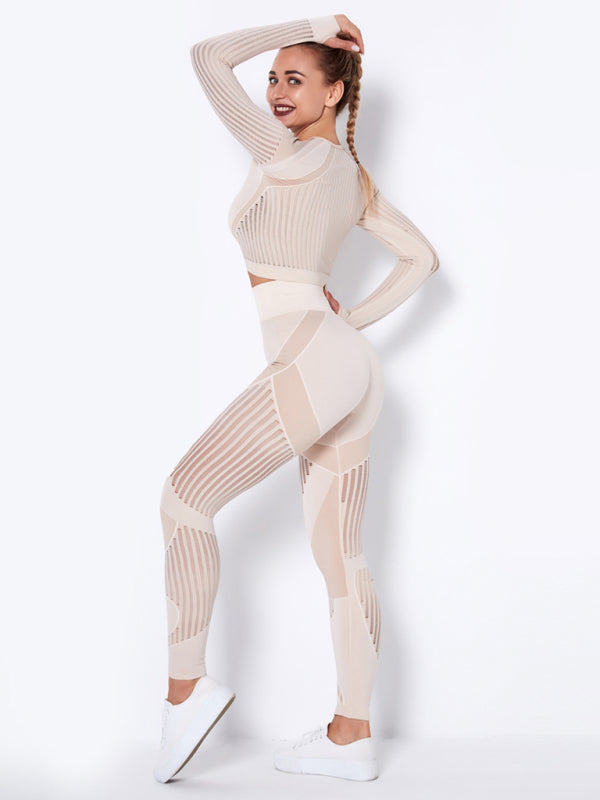 Damen Sportset 2-teilig Struktur-Design Nahtlos