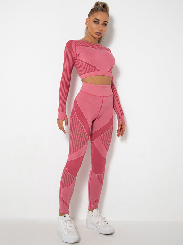 Damen Sportset 2-teilig Struktur-Design Nahtlos
