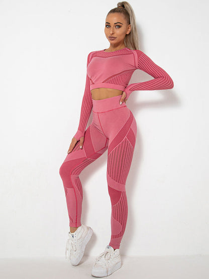 Damen Sportset 2-teilig Struktur-Design Nahtlos