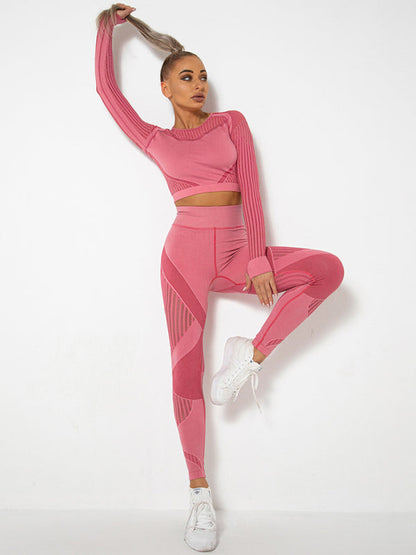 Damen Sportset 2-teilig Struktur-Design Nahtlos