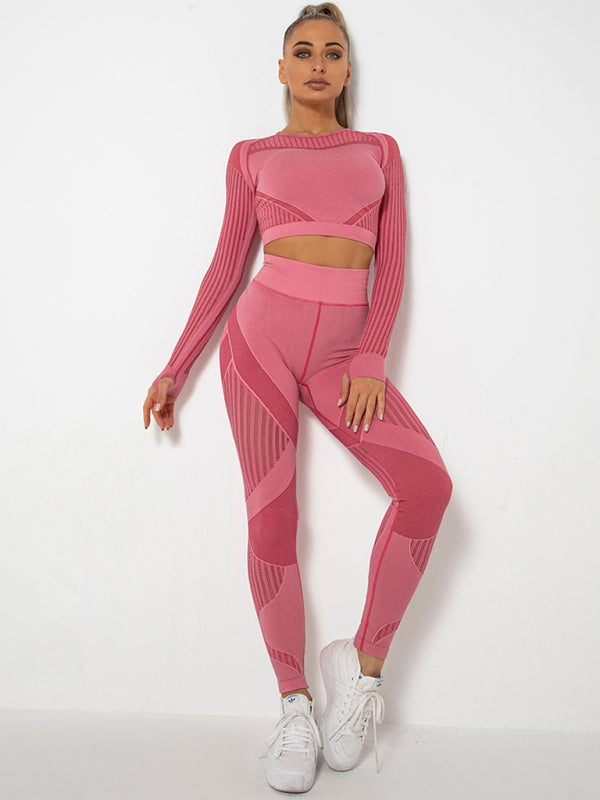 Damen Sportset 2-teilig Struktur-Design Nahtlos