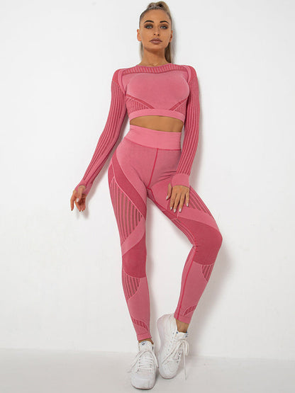 Damen Sportset 2-teilig Struktur-Design Nahtlos