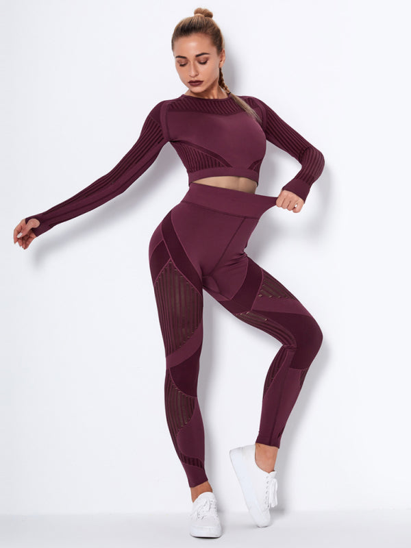 Damen Sportset 2-teilig Struktur-Design Nahtlos