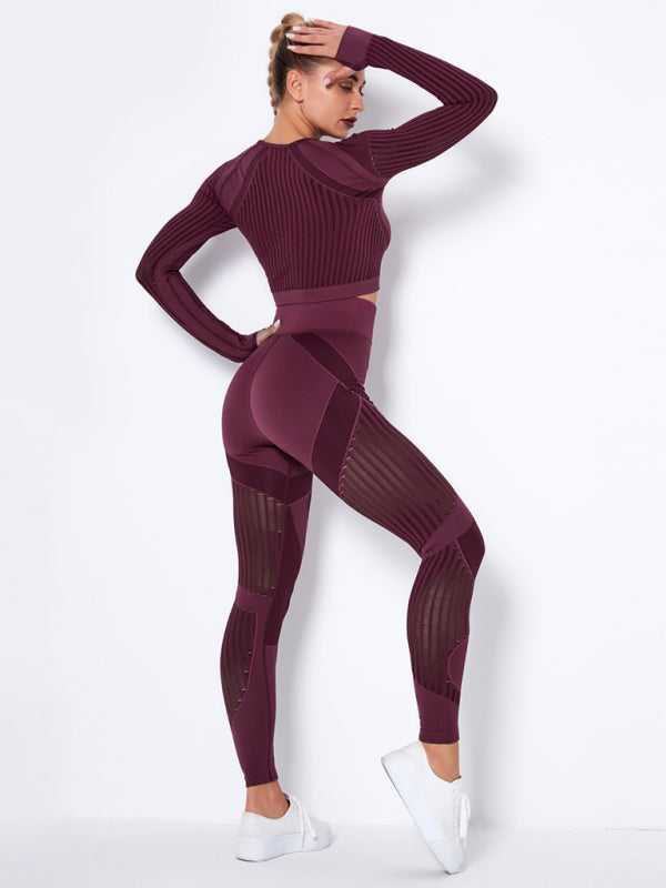 Damen Sportset 2-teilig Struktur-Design Nahtlos
