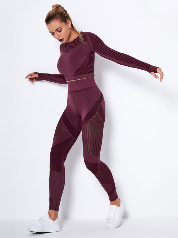 Damen Sportset 2-teilig Struktur-Design Nahtlos