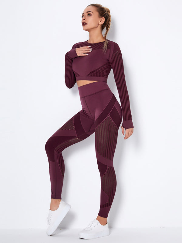 Damen Sportset 2-teilig Struktur-Design Nahtlos