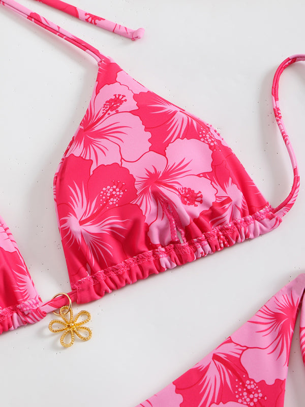 Norvielle Damen Halterneck-Bikini Blumenmuster - Norvielle
