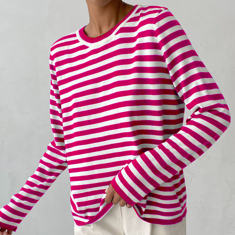 Norvielle Damen T-Shirt Gestreift Leichter Stoff