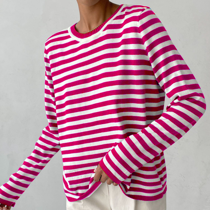 Norvielle Damen T-Shirt Gestreift Leichter Stoff