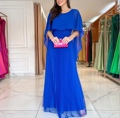 Damen Bodenlanges Abendkleid mit Capeärmeln - Norvielle