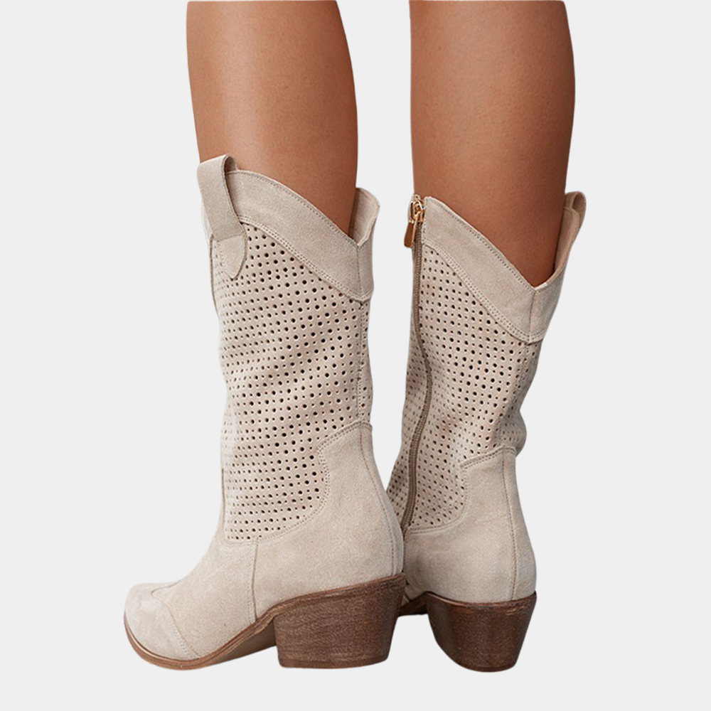 Damen Cowboystiefel Komfortleder