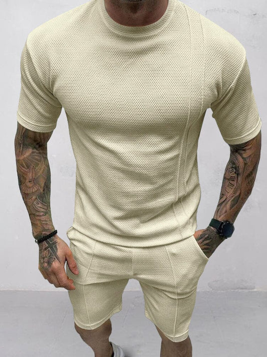 Renzo Herren T-Shirt Set Baumwolle Weiß - Norvielle