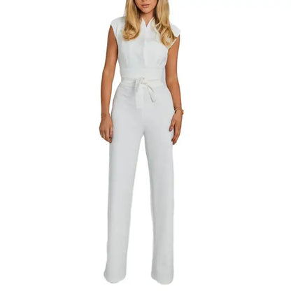 Elegante Damen Jumpsuit V-Ausschnitt