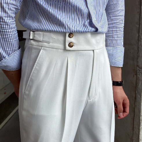 Damen Faltenhose Klassisch Gürtelschlaufen