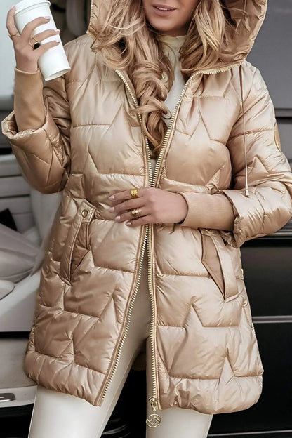 Nolwen Damen Wintermantel Kapuze Fütterung