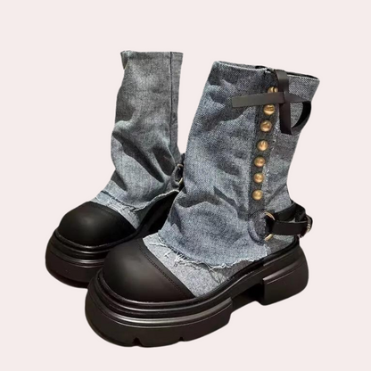 Keona Damen Denim Stiefel Winter
