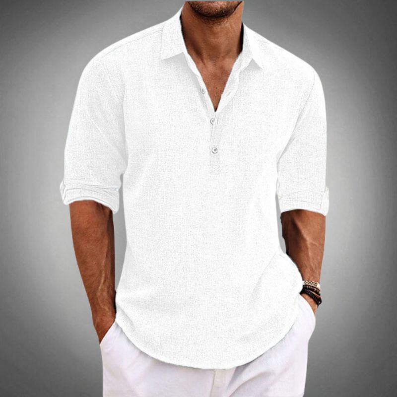 Herren Kurzarm Polo Hemd Baumwolle Weiß