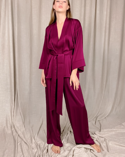 Norvielle Damen Pyjama-Set Weiches Satin