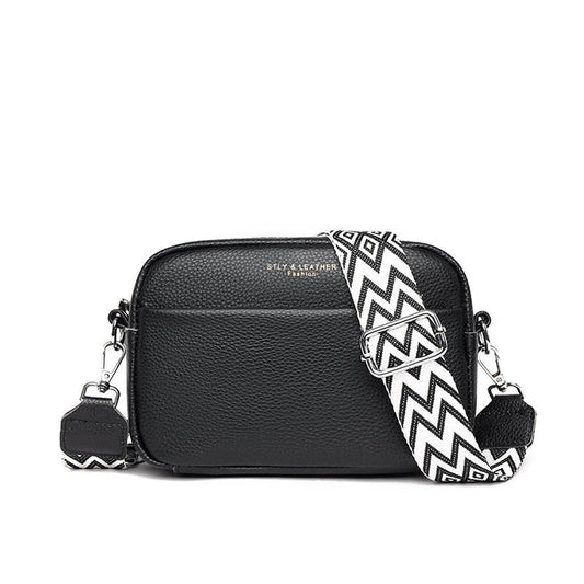 Leder Damen Handtasche Optik Schwarz - Norvielle