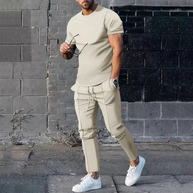 Herren Freizeitset T-Shirt Slim-Fit Joggerhose