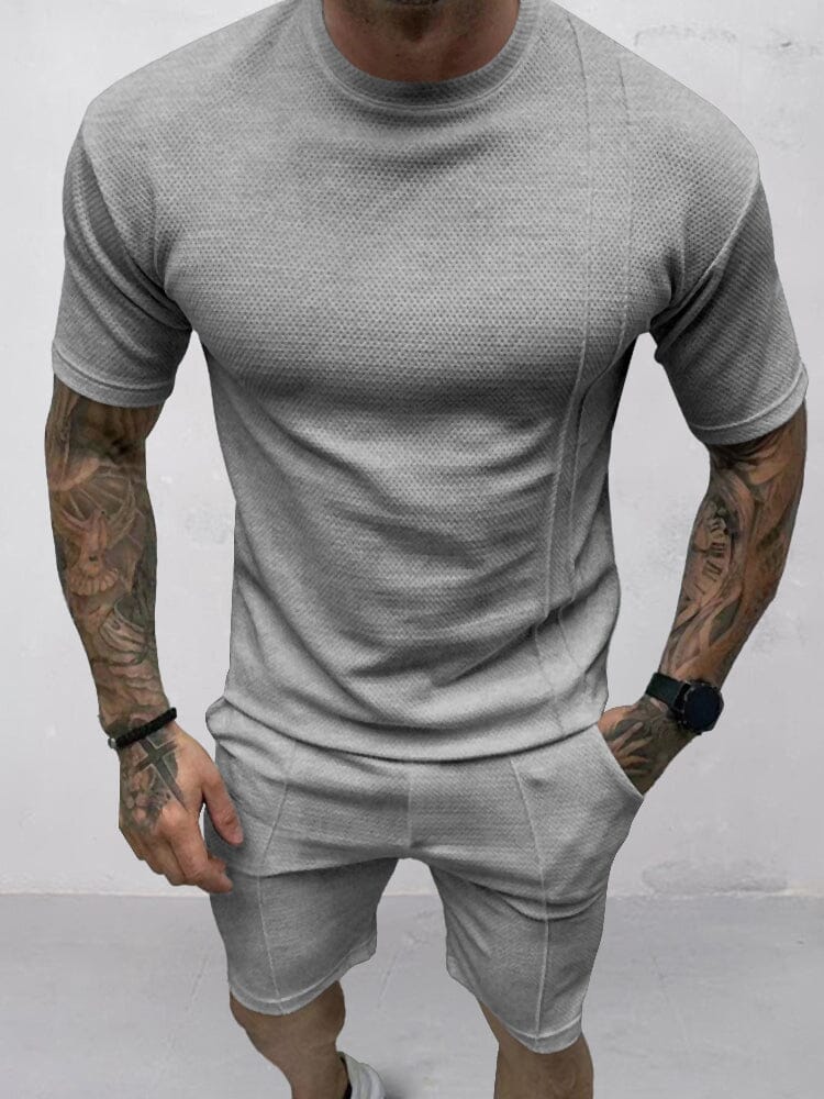 Renzo Herren T-Shirt Set Baumwolle Weiß