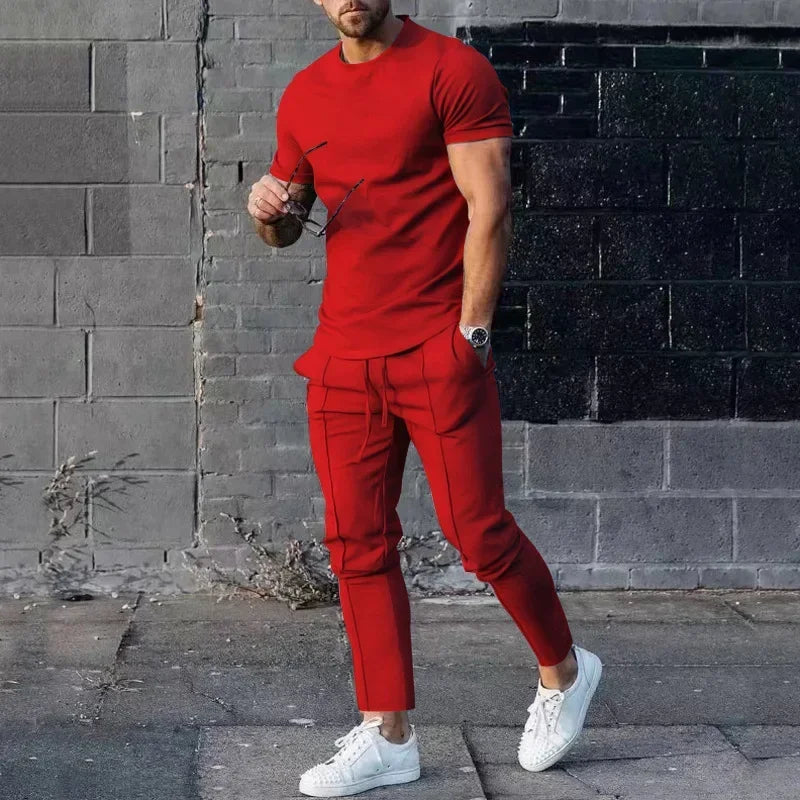 Herren Freizeitset T-Shirt Slim-Fit Joggerhose