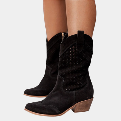 Damen Cowboystiefel Komfortleder