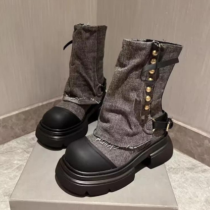 Keona Damen Denim Stiefel Winter