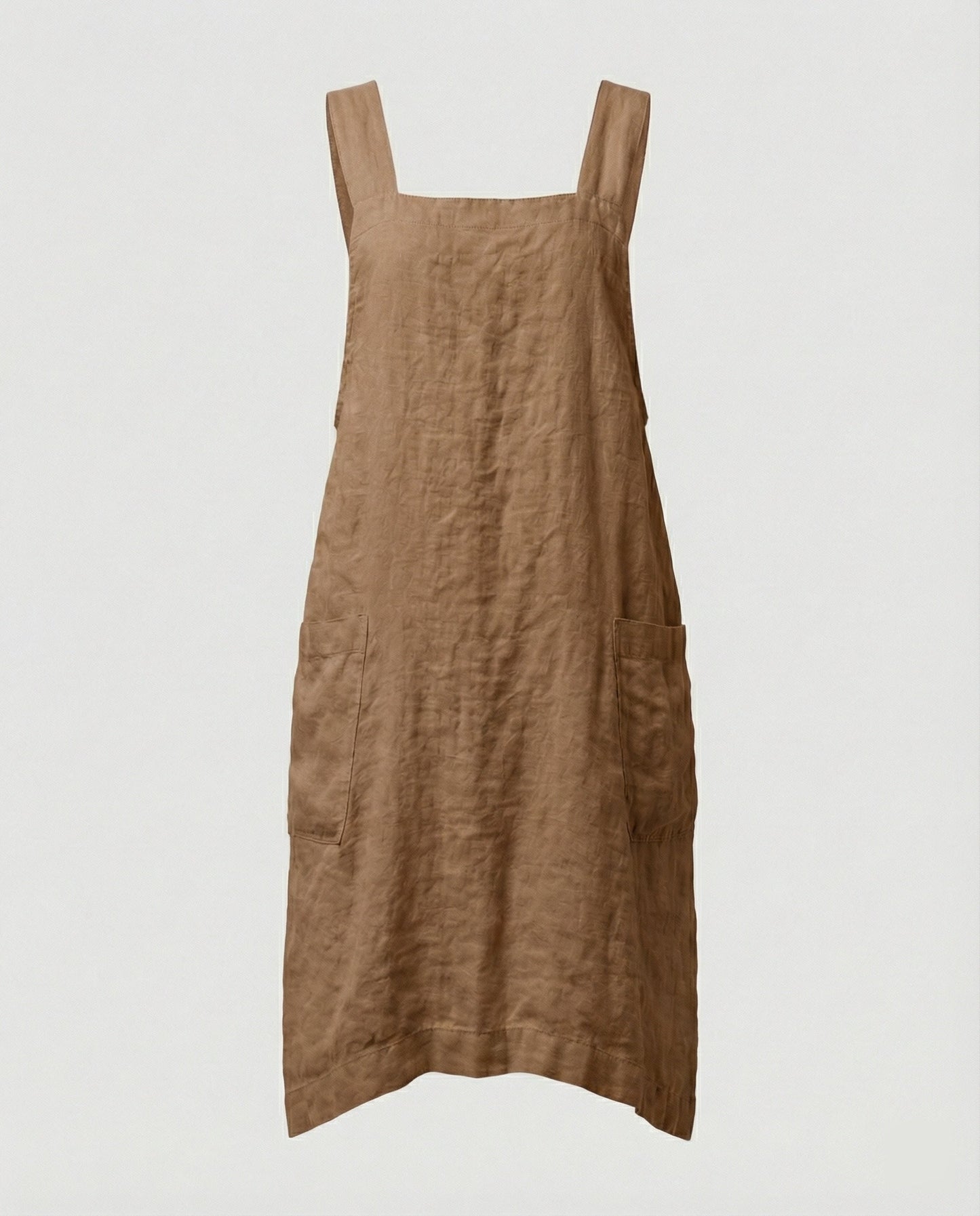 Norvielle Damen Schürzenkleid aus Baumwolle mit Taschen