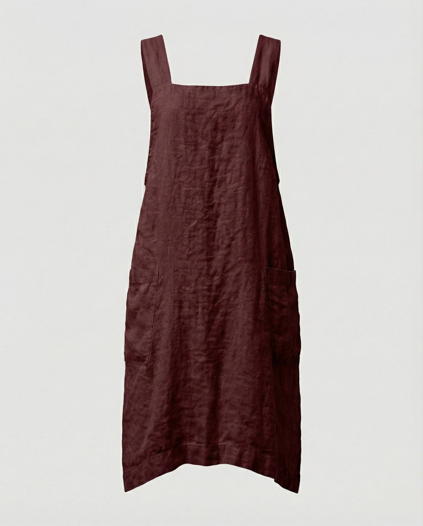 Norvielle Damen Schürzenkleid aus Baumwolle mit Taschen