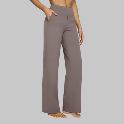 Damen Stretchhose Weit Bequem Schwarz - Norvielle