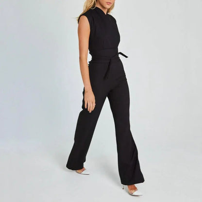 Elegante Damen Jumpsuit V-Ausschnitt