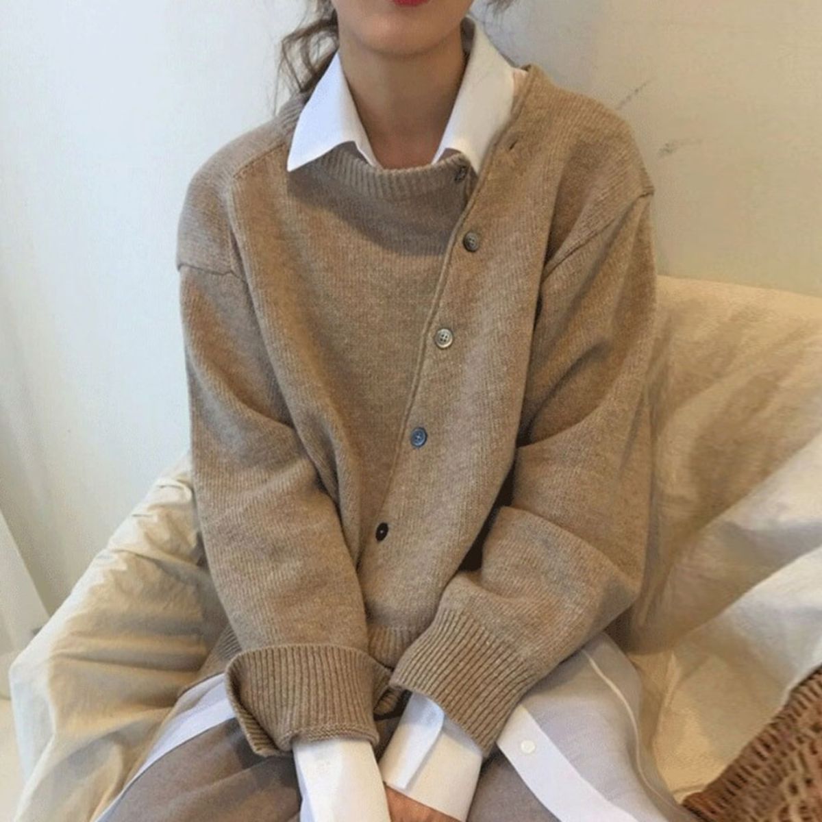 Damen Winterpullover Mit Knöpfen - Norvielle