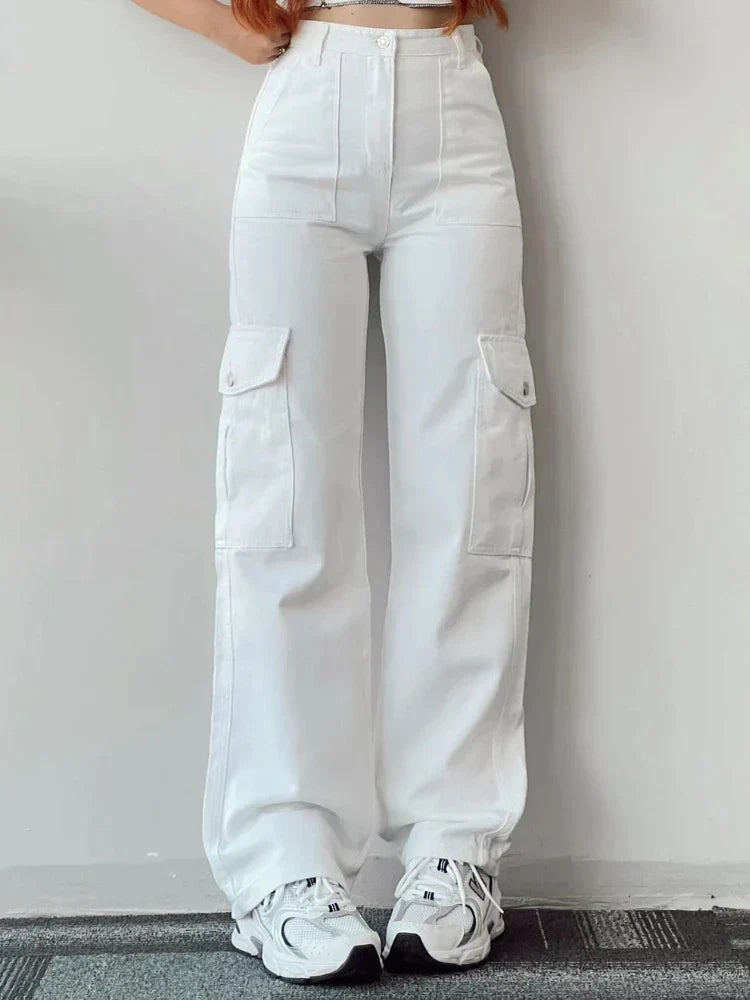 Damen Cargohose Bequem Mit Taschen