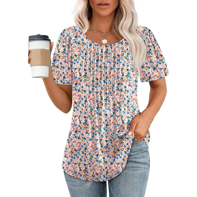 Damen T-Shirt Sommerlich Elegant Baumwolle Weiß