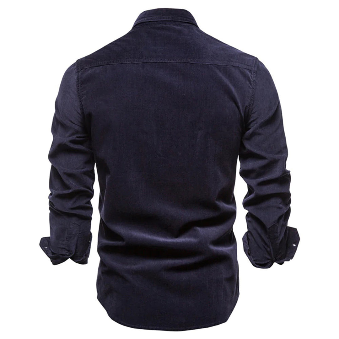 Herren Cordhosen-Hemd Warmes Komfort-Hemd Corduroy Beige